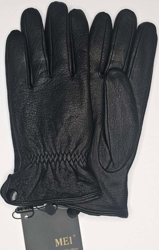 0554 чоловічі шкіряні рукавички на махрі під оленя 