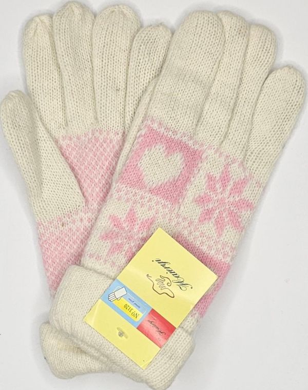 3120 жіночі вовняні рукавички з подвійної в'язки