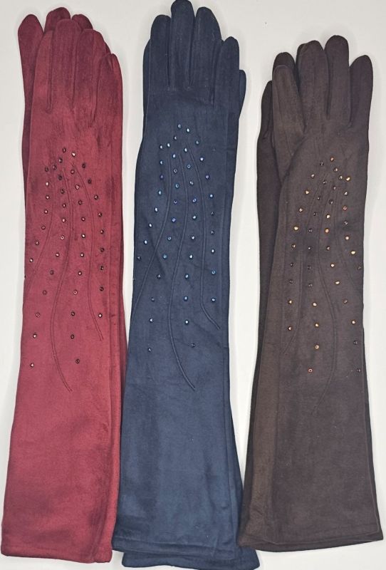 321 жіночі еко-замшеві рукавички 50см