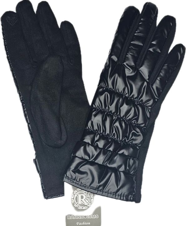 75 жіночі комбіновані рукавички еко-замш-болонь